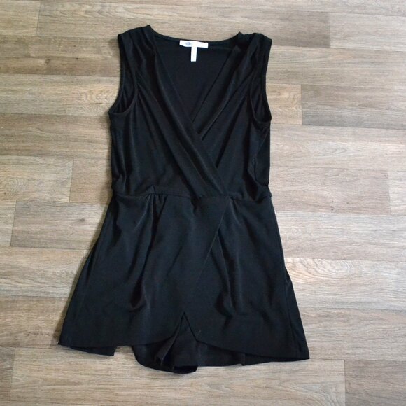 BCBGeneration Women's Black Wrap Front Twist Skort Romper Size Small - Picture 1 of 11